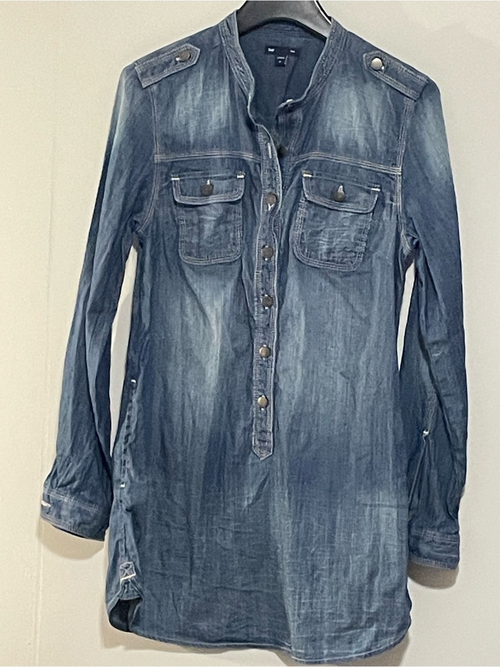 GAP Indigo Washed Long Sleeve Denim Tunic Dress. Item # 11579